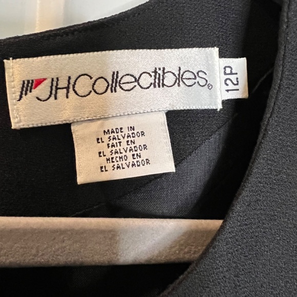 JH Collectibles Size 12 Petite Black Dress Lined Capped Sleeved - Picture 2 of 7